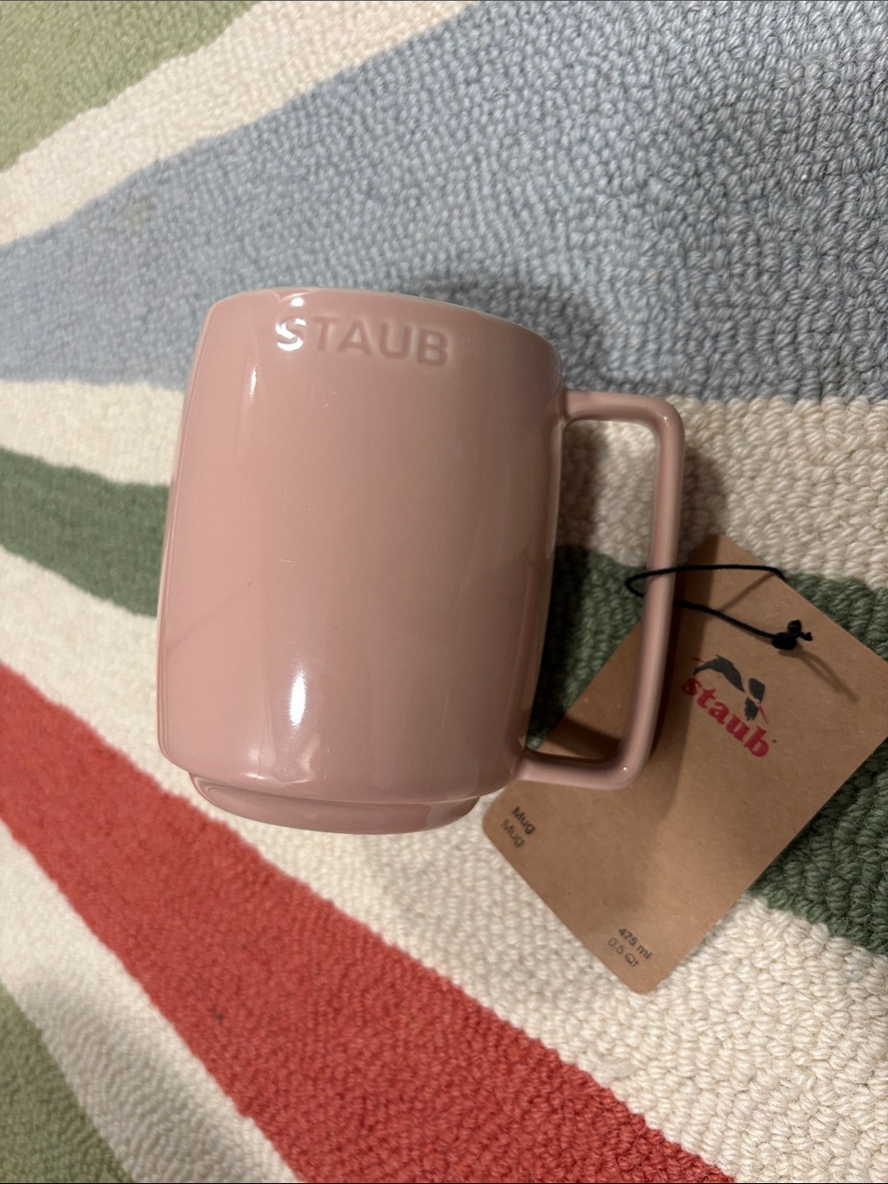 Staub Light Pink 16oz Ceramic Mug with Handle